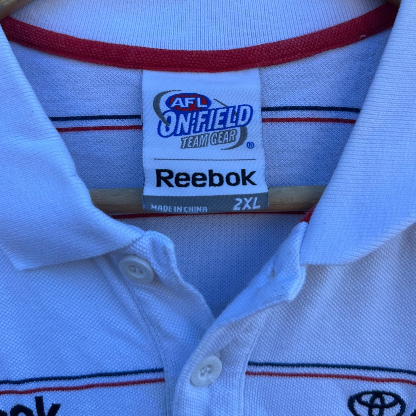ADELAIDE CROWS REEBOK WHITE POLO SHIRT