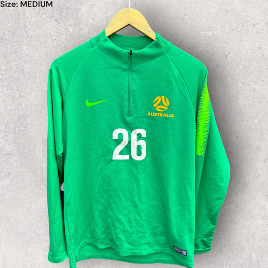 AUSTRALIA SOCCER NIKE HALF ZIP PLAYER LONG SLEEVE TRAINING SHIRT