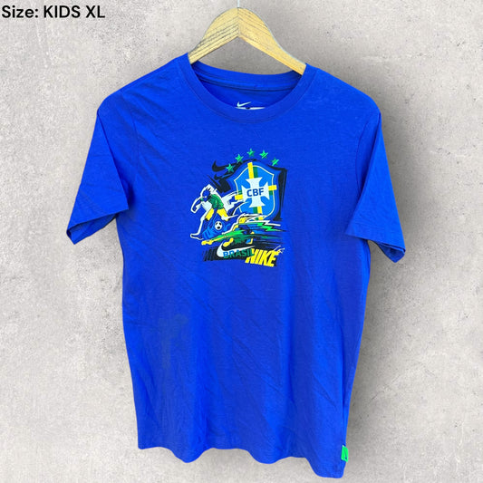 Brazil Nike Football Short Sleeve Kids Shirt
