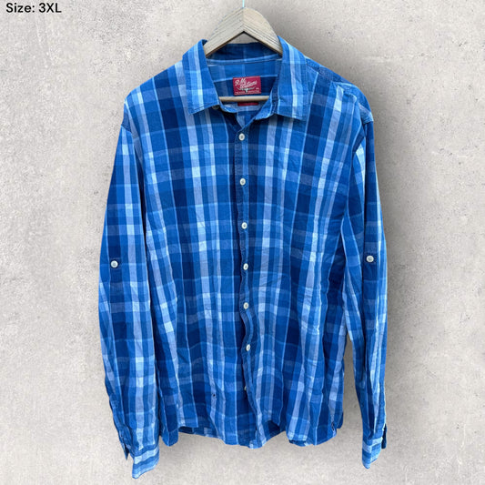 RM WILLIAMS BLUE LONG SLEEVE VINTAGE BUTTON UP SHIRT