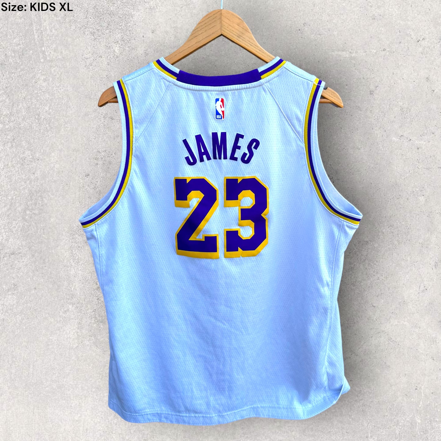 LEBRON JAMES LA LAKERS NIKE KIDS WHITE JERSEY