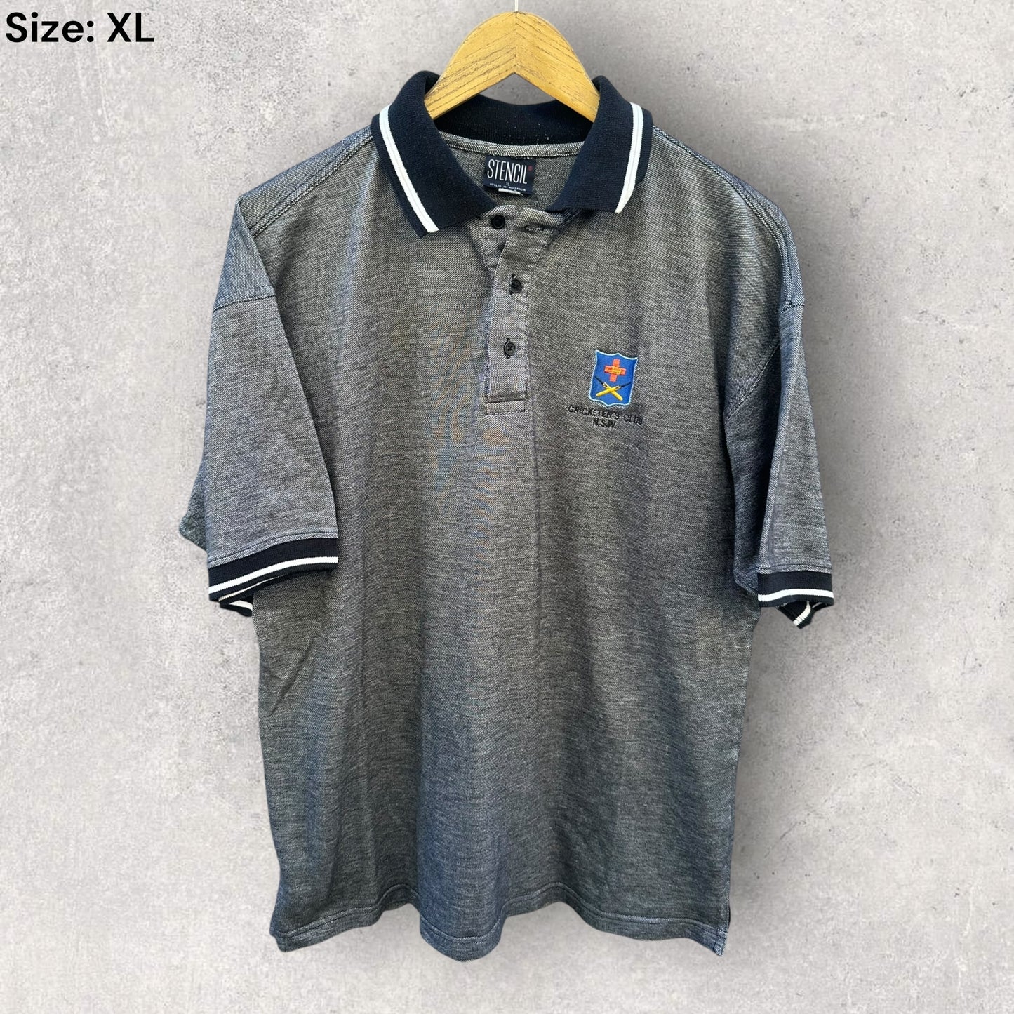 CRICKETERS CLUB NSW VINTAGE GREY POLO SHIRT