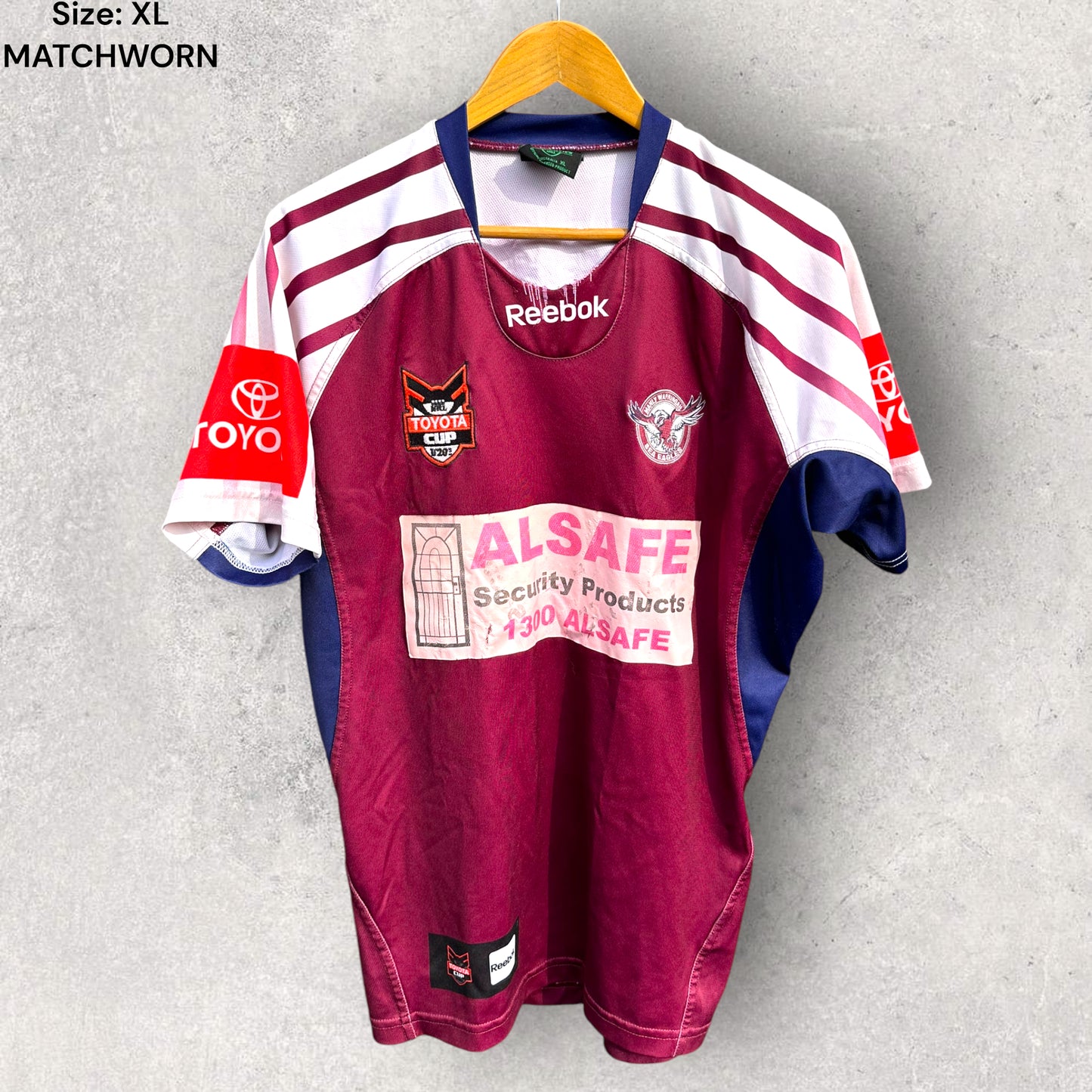 MANLY WARRINGAH SEA EAGLES TOYOTA CUP U20S MATCH WORN JERSEY