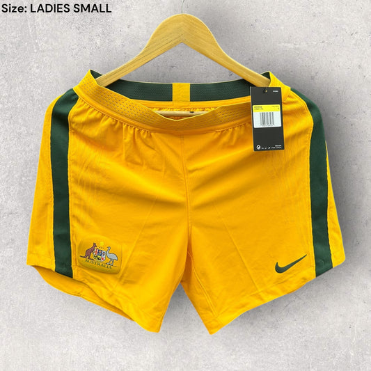 AUSTRALIA SOCCER NIKE YELLOW VAPORKNIT TRAINING SHORTS BRAND NEW WITH TAGS
