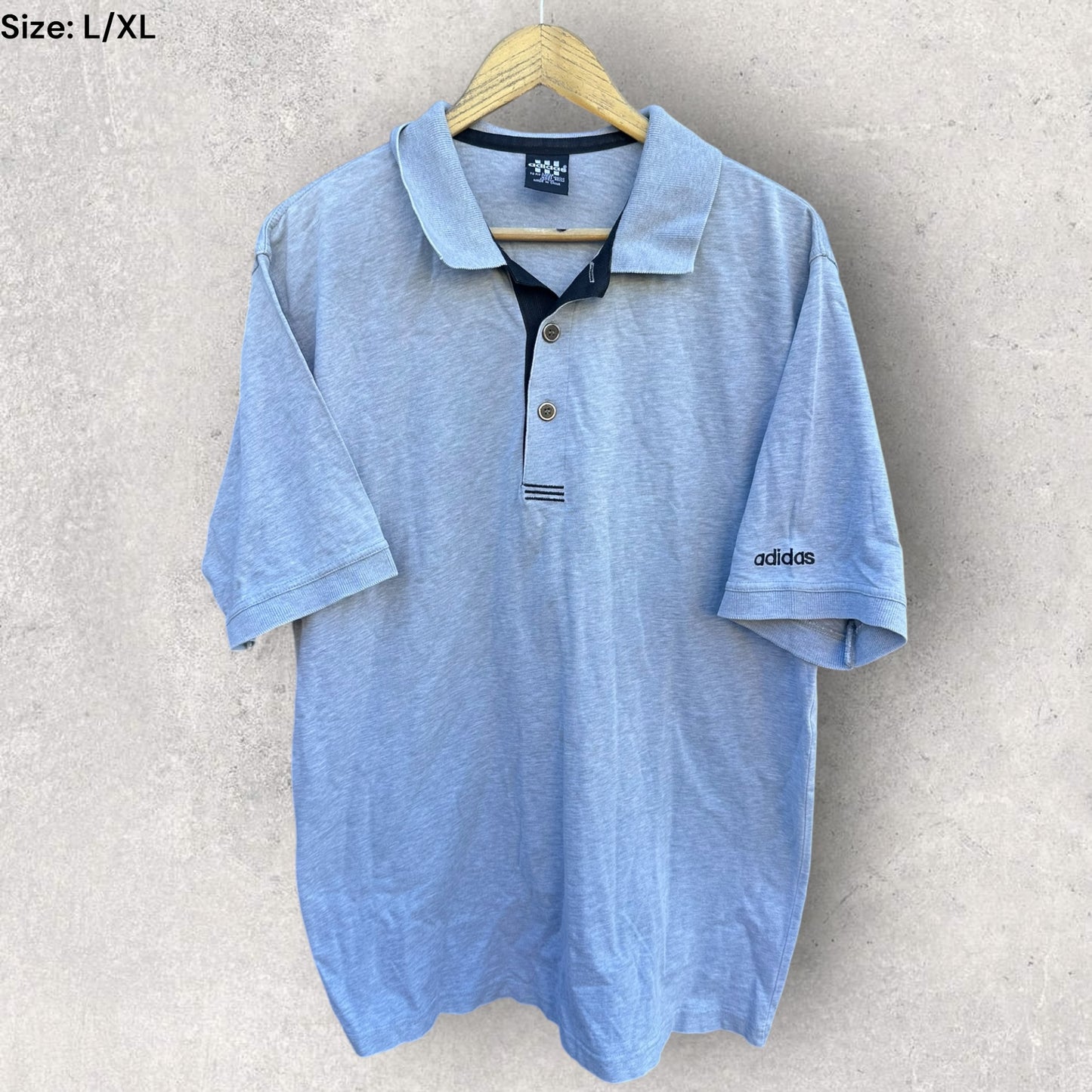 ADIDAS VINTAGE GREY SHORT SLEEVE POLO SHIRT