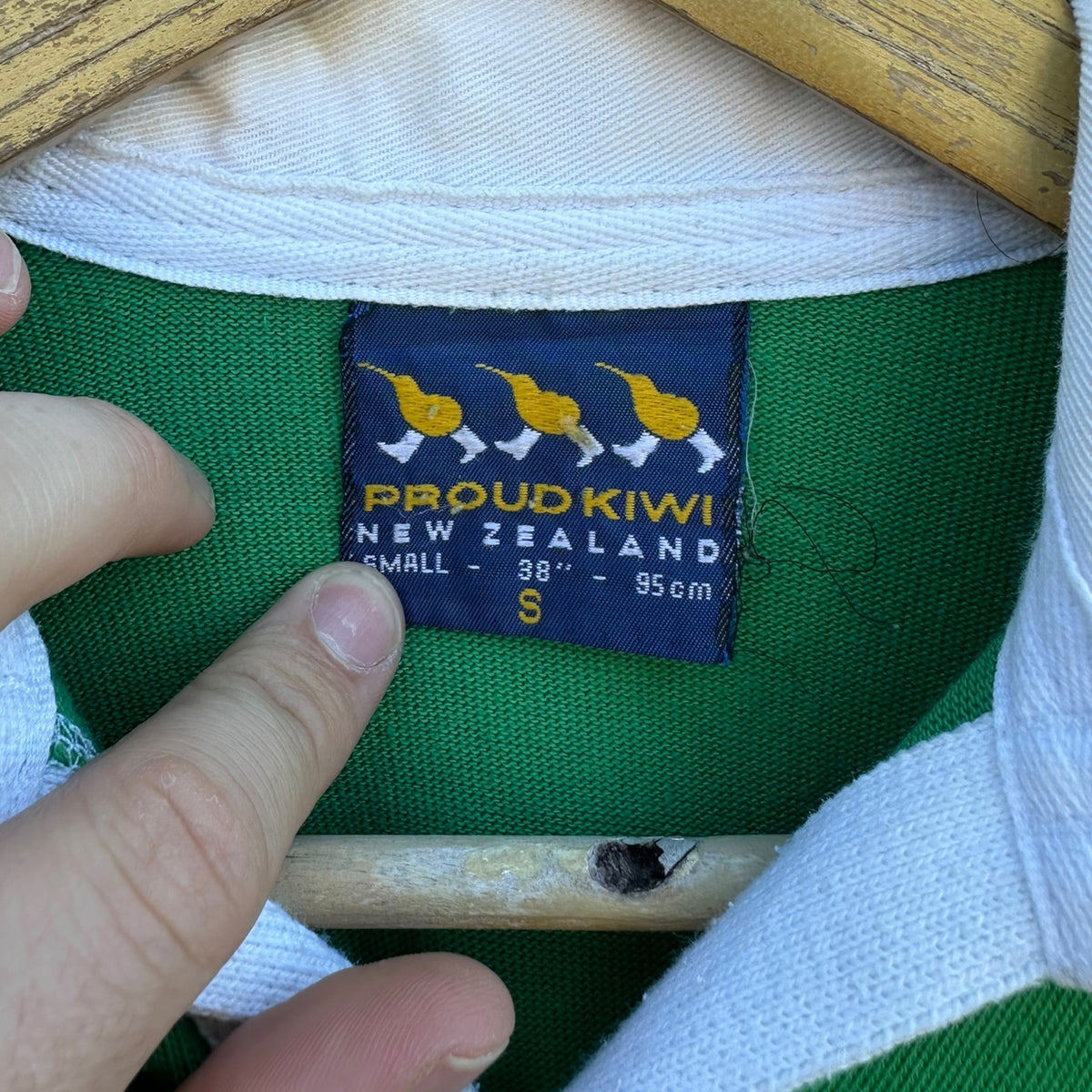 Proud Kiwi Green Vintage Long Sleeve Cotton Rugby Jersey