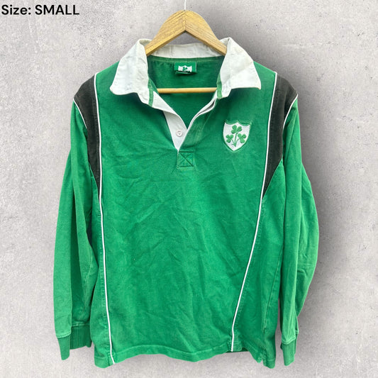Ireland Rugby Union Green Long Sleeve Cotton Jersey