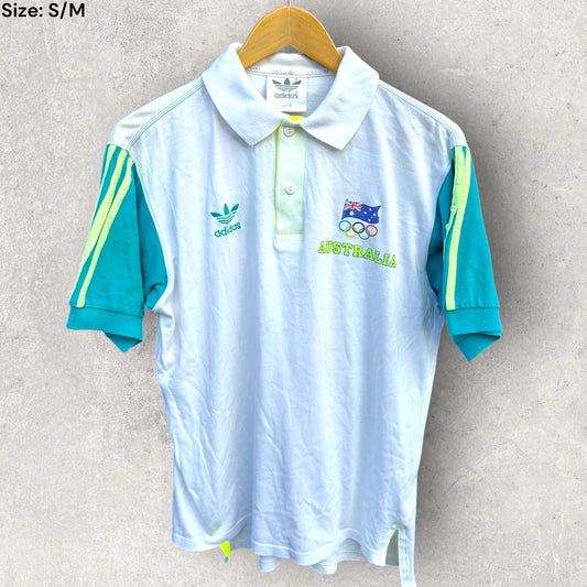 AUSTRALIAN OLYMPIC TEAM ADIDAS WHITE VINTAGE POLO SHIRT