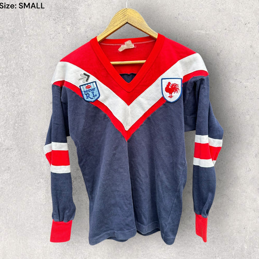 SYDNEY ROOSTERS VINTAGE NSW RUGBY LEAGUE LONG SLEEVE COTTON JERSEY