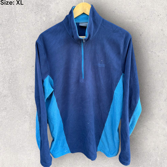 KATHMANDU HALF ZIP TWO BLUES FLEECE PULLOVER JUMPER