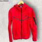 NIKE RED TECH FLEECE WINDRUNNER HOODED JACKET