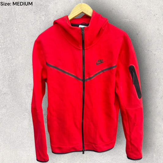 NIKE RED TECH FLEECE WINDRUNNER HOODED JACKET