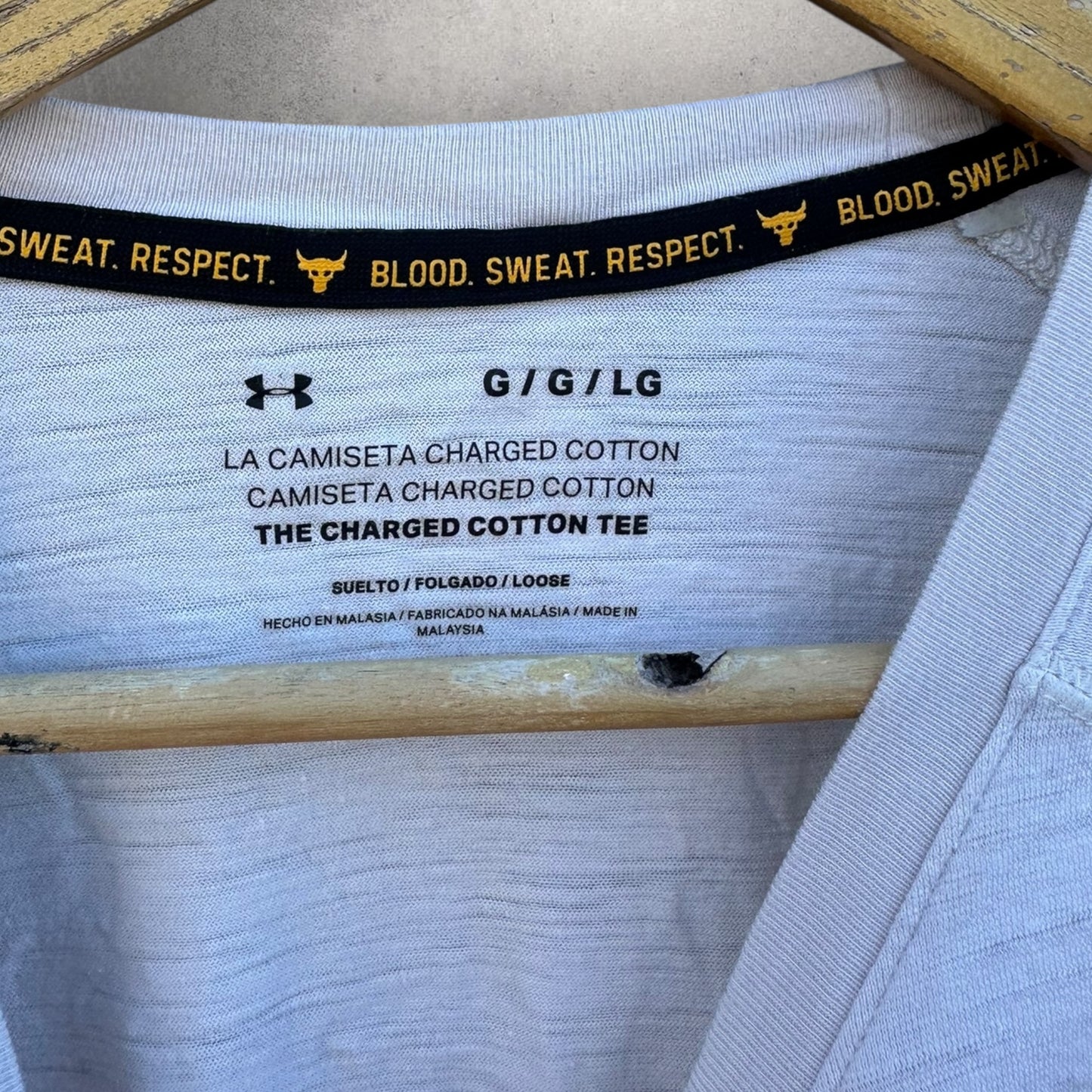 UNDER ARMOUR X PROJECT ROCK GREY COTTON SHIRT