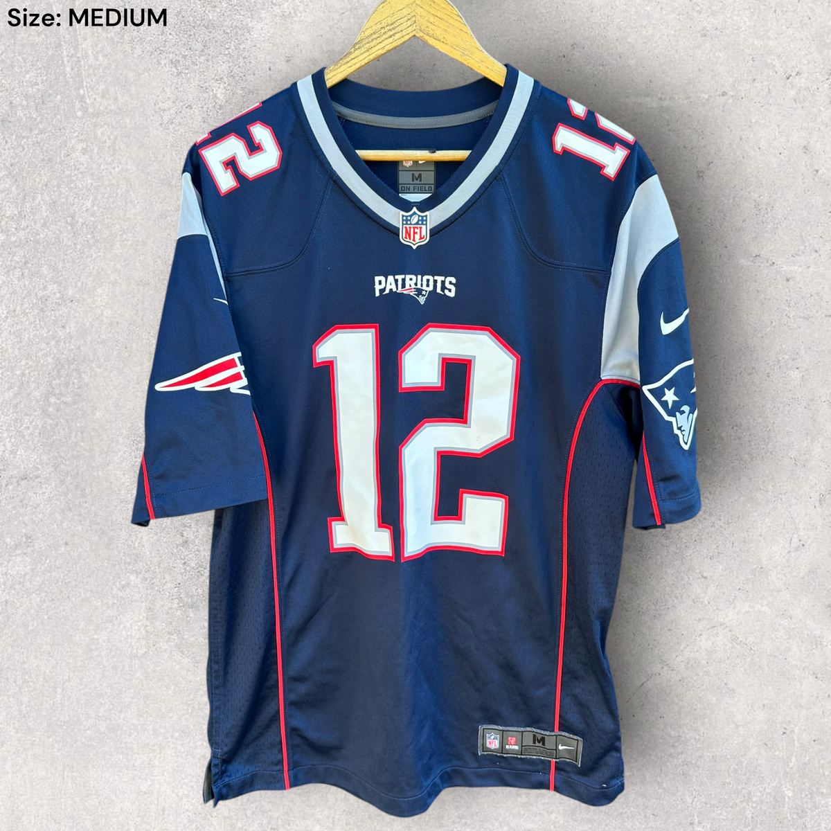 Tom Brady New England Patriots On Field Nike NFL Navy Blue Jersey
