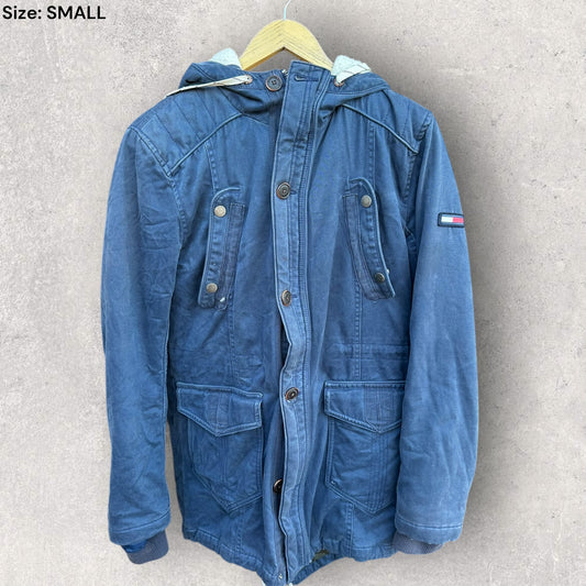 TOMMY HILFIGER BLUE FLEECE HOODED JACKET