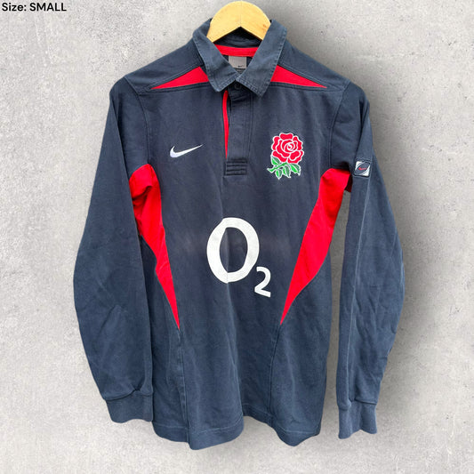 ENGLAND VINTAGE NIKE LONG SLEEVE RUGBY UNION JERSEY