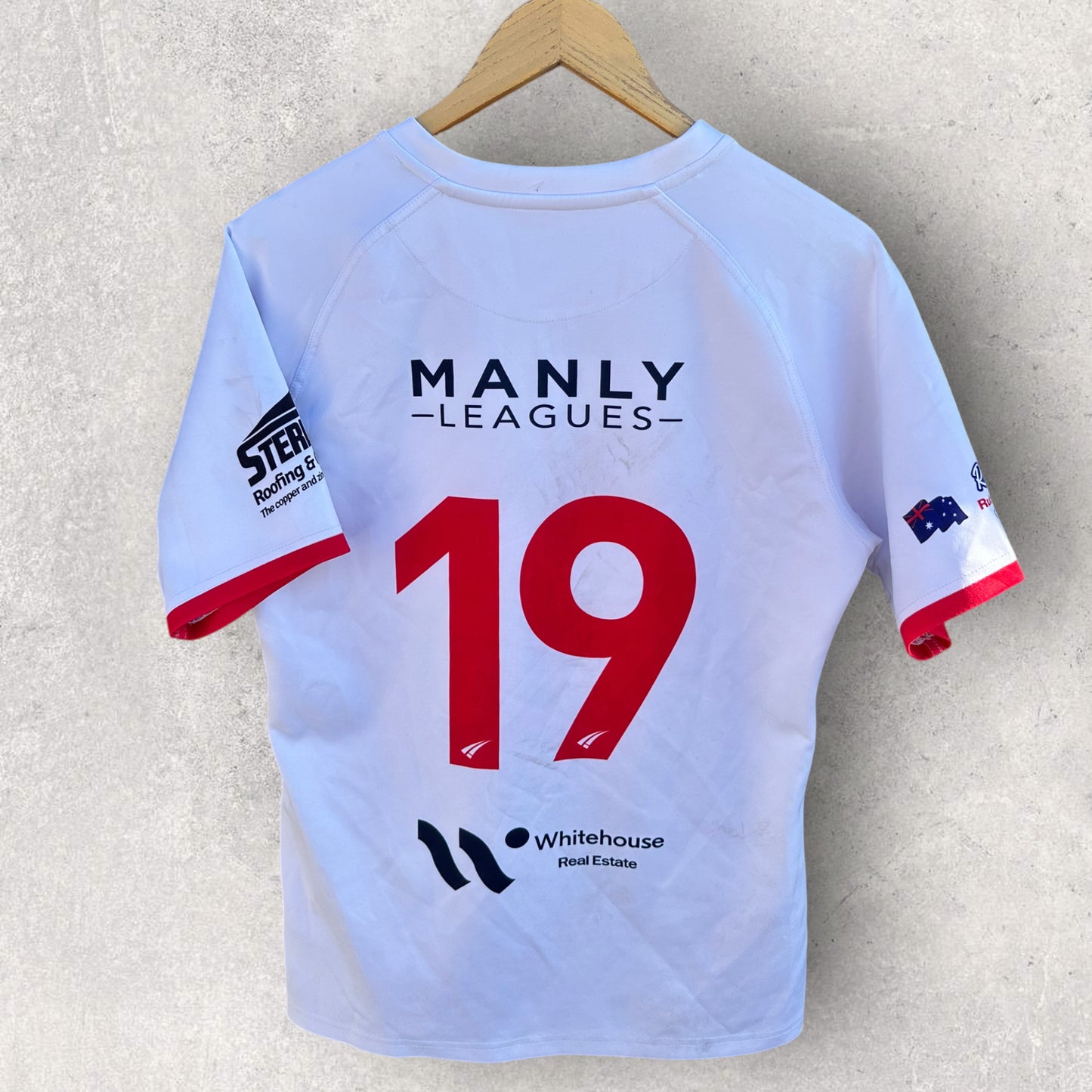 HARBORD UNITED DEVILS RUGBY LEAGUE STEEDAN WHITE MATCH JERSEY
