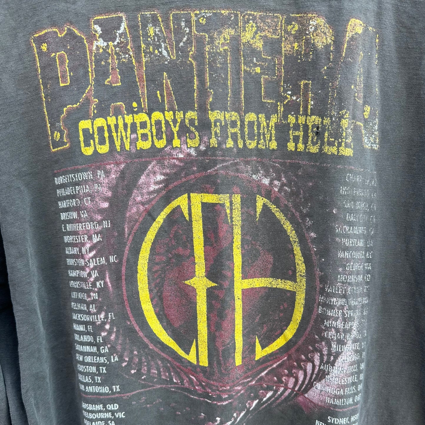 PANTERA 1996 COWBOYS FROM HELL DISTRESSED LONG SLEEVE TOUR SHIRT