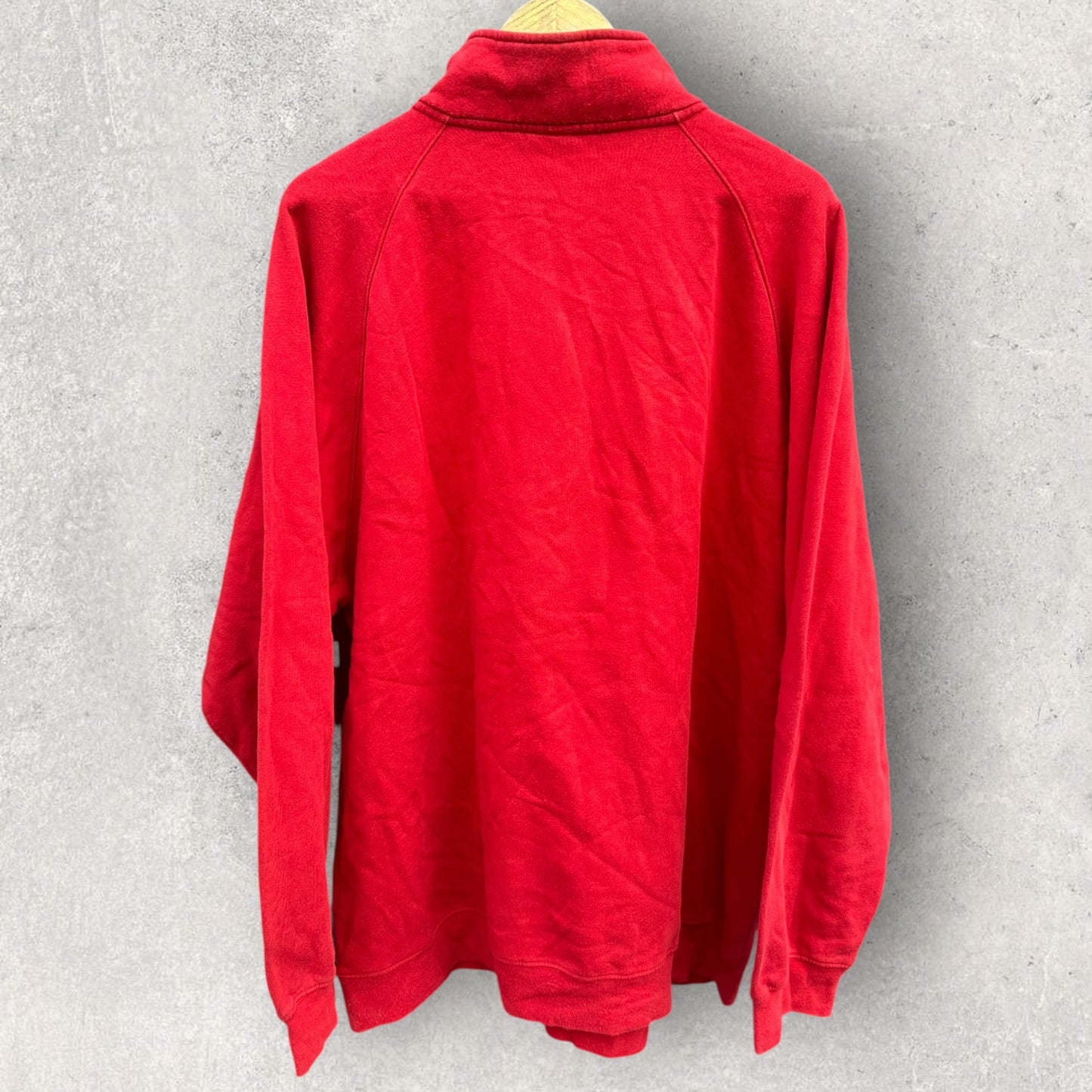 Puma Pullover Chest Zip Red Vintage Fleece Jumper