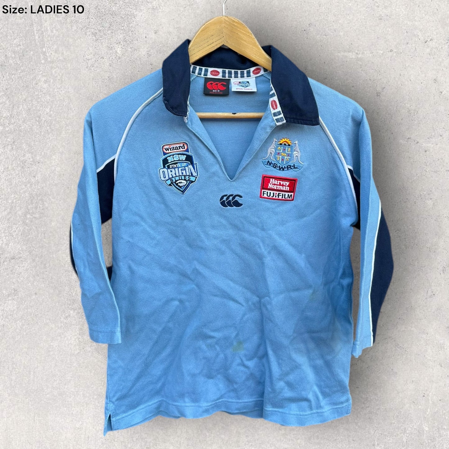 NSW BLUES CANTERBURY WOMENS LONG SLEEVE VINTAGE JERSEY