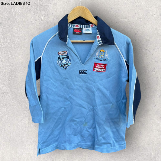 NSW BLUES CANTERBURY WOMENS LONG SLEEVE VINTAGE JERSEY