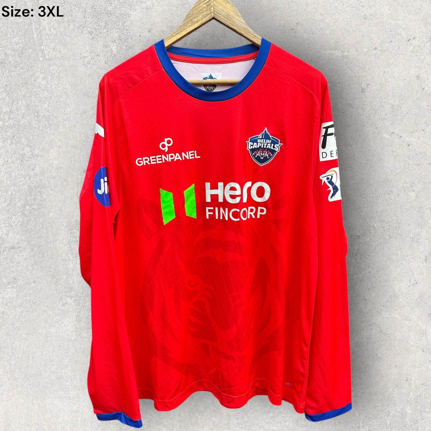 Delhi Capitals IPL Cricket Red Long Sleeve Coach Issued Training Shirt