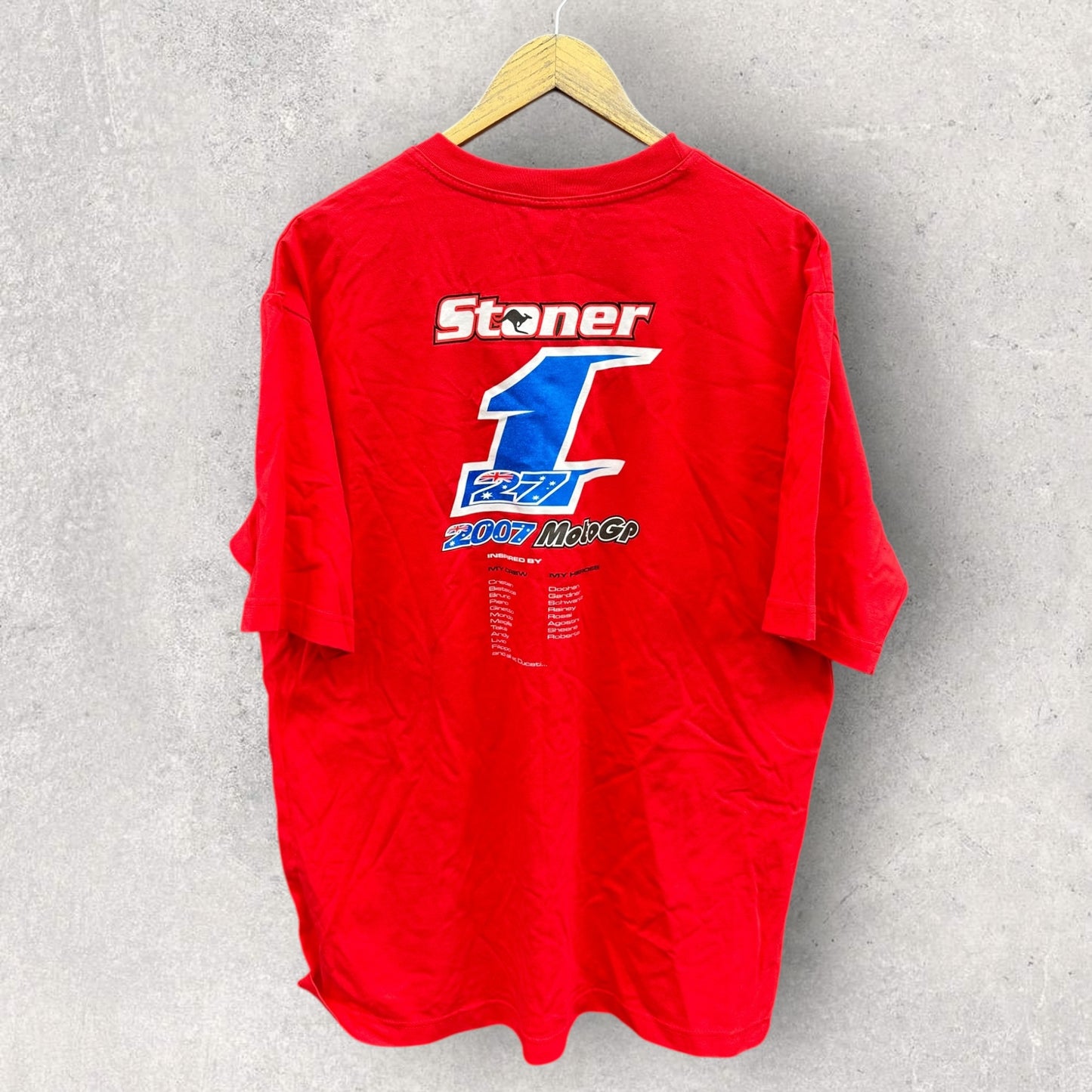 CASEY STONER 2007 MOTO GP WORLD CHAMPION SHIRT