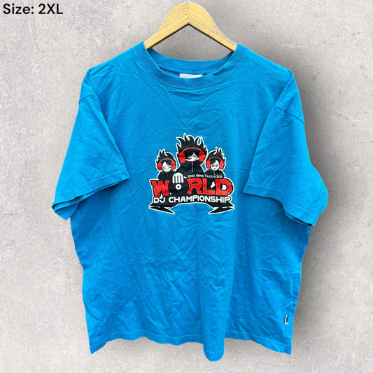 DJ WORLD CHAMPIONSHIPS PUMA 2002 BLUE VINTAGE T-SHIRT