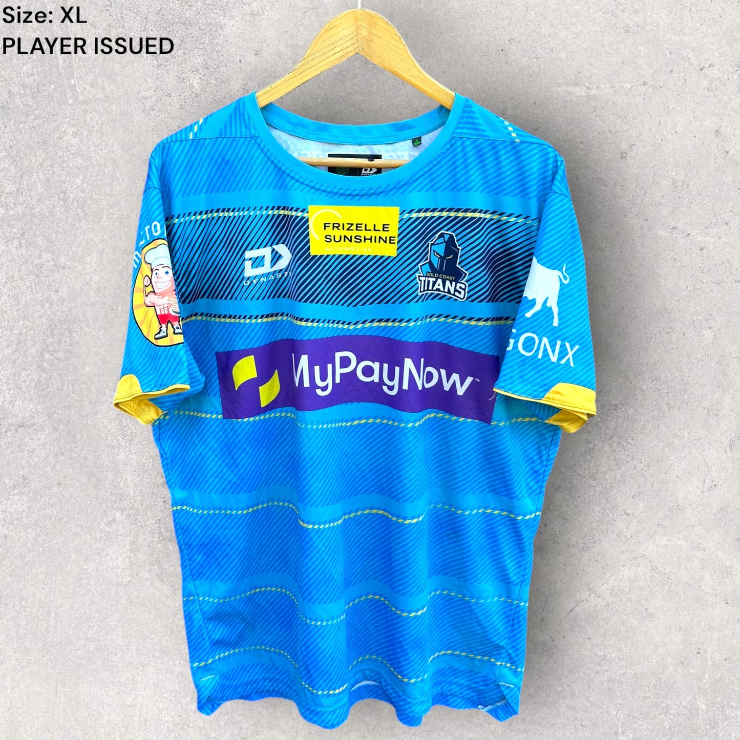GOLD COAST TITANS PLAYER TRAINING SHIRT ISSUED TO SAM MCINTYRE