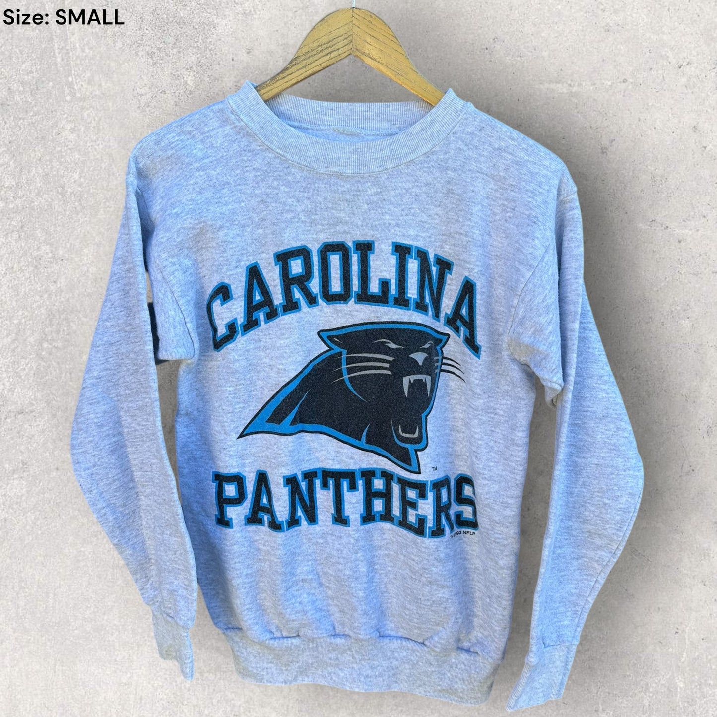 CAROLINA PANTHERS 1993 VINTAGE GREY PULLOVER CREW NECK JUMPER