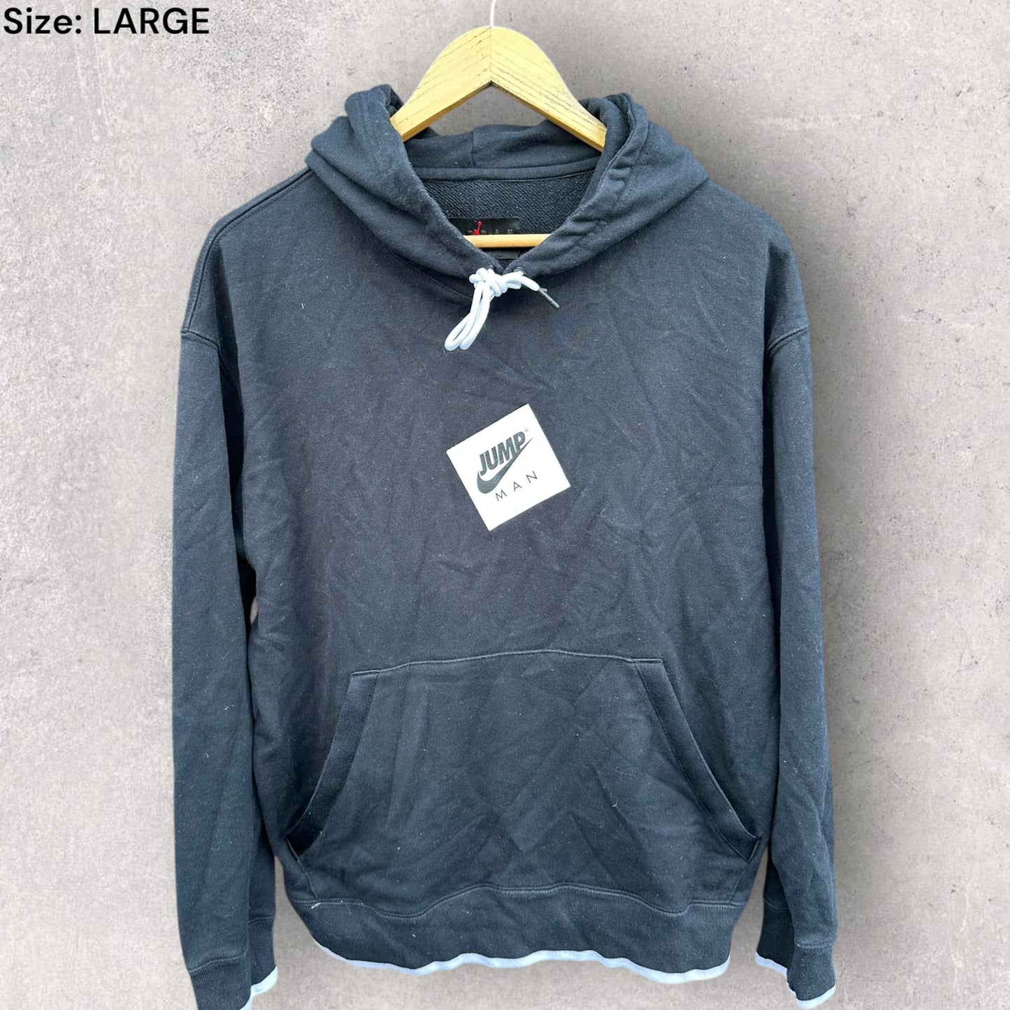 NIKE AIR JORDAN BLACK PULLOVER HOODED JUMPER