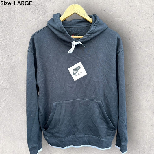 NIKE AIR JORDAN BLACK PULLOVER HOODED JUMPER