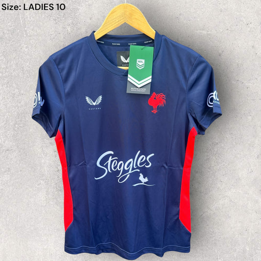 SYDNEY ROOSTERS LADIES CASTORE BLUE TRAINING SHIRT BRAND NEW WITH TAGS