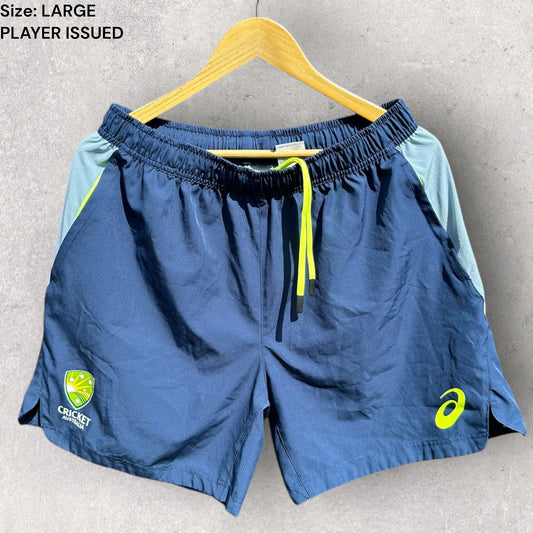 CRICKET AUSTRALIA ASICS 2025 PLAYER ISSUED TRAINING SHORTS HENRY THORNTON