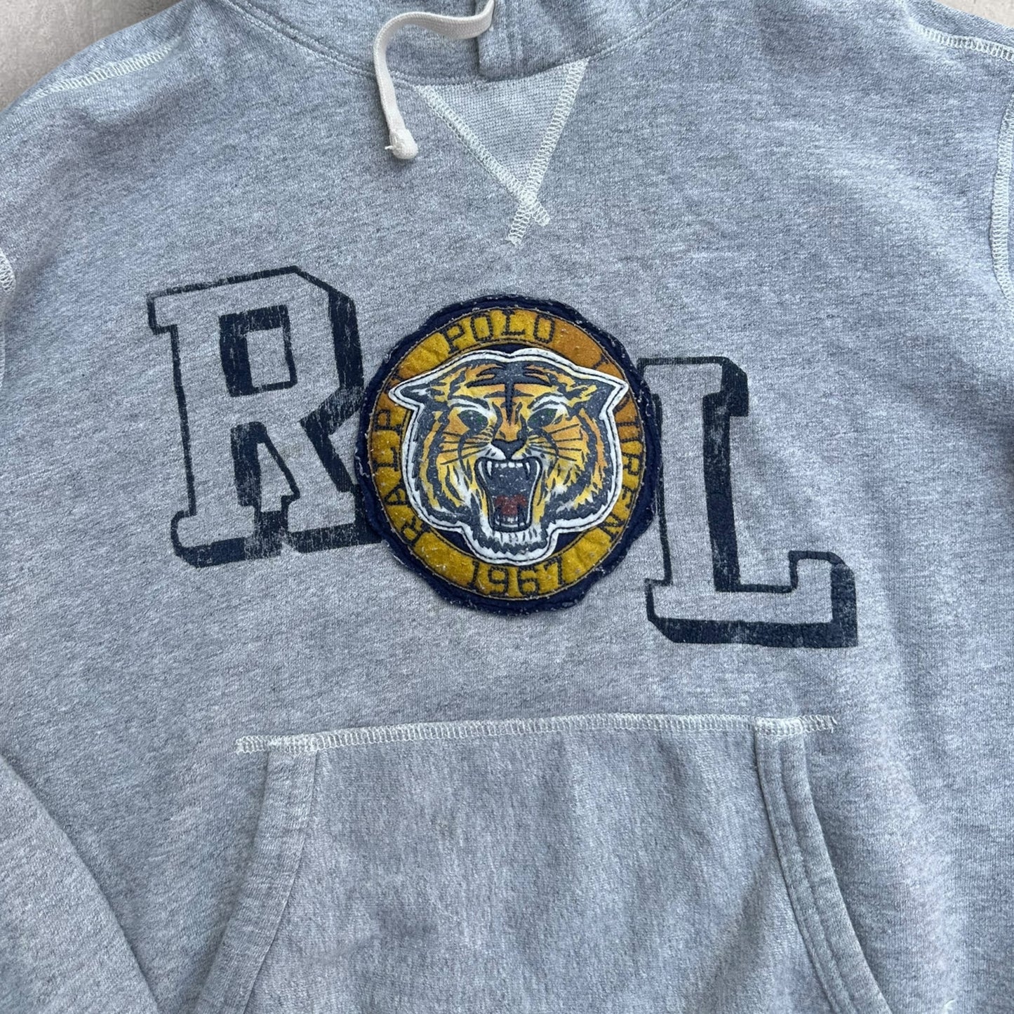 RALPH LAUREN POLO TIGER GREY SWEAT SET HOODIE + PANTS
