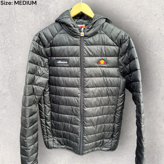 ELLESSE BLACK HOODED PUFFER JACKET