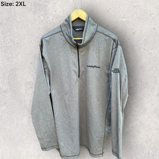 THE NORTH FACE X GOODYEAR GREY CHEST ZIP PULLOVER FLEECE JUMPER
