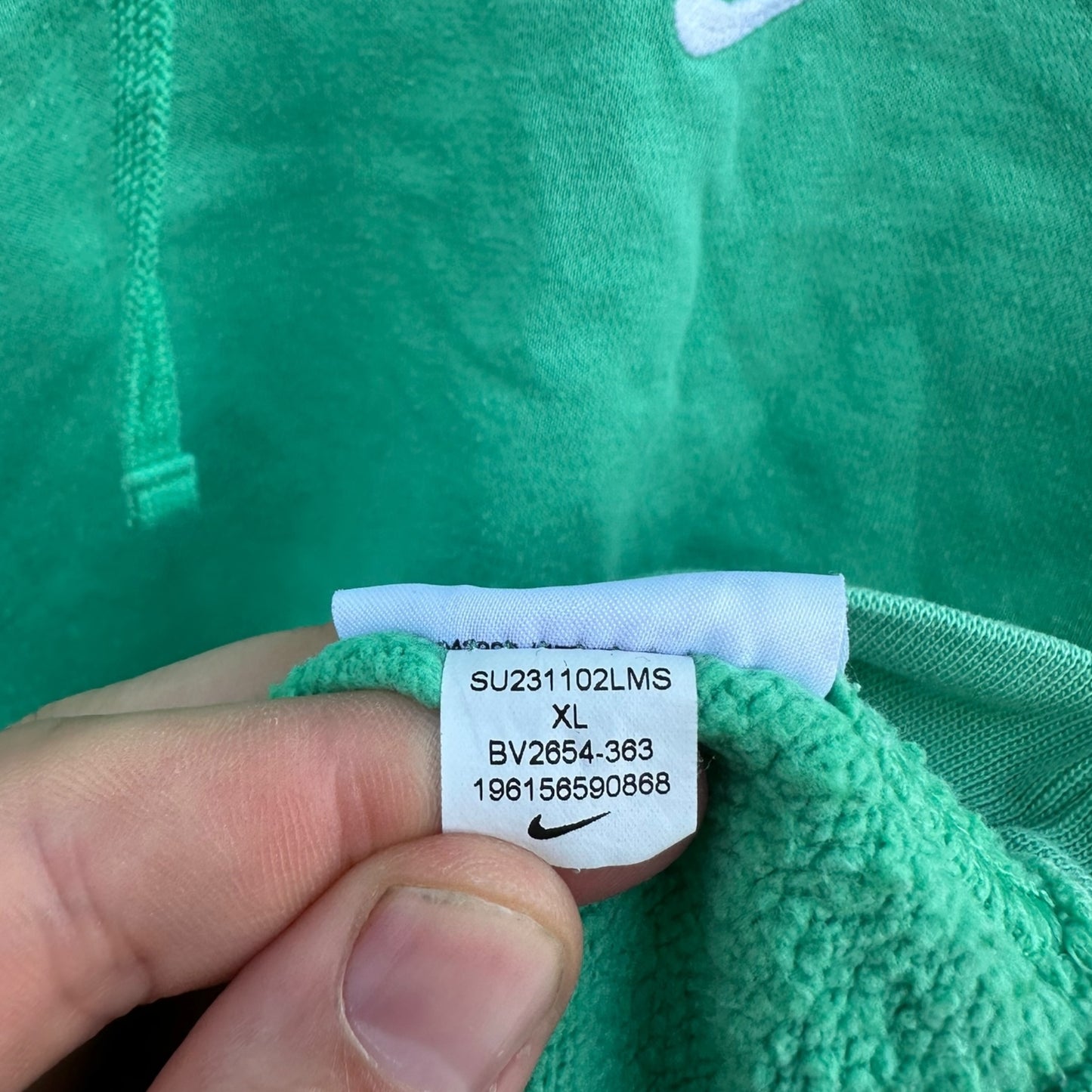 NIKE GREEN PULLOVER HOODED JUMPER