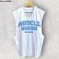 MUSCLE NATION WORLDWIDE WHITE SINGLET/TANK TOP