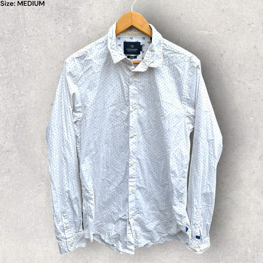 SCOTCH & SODA SLIM FIT WHITE BUTTON UP SHIRT