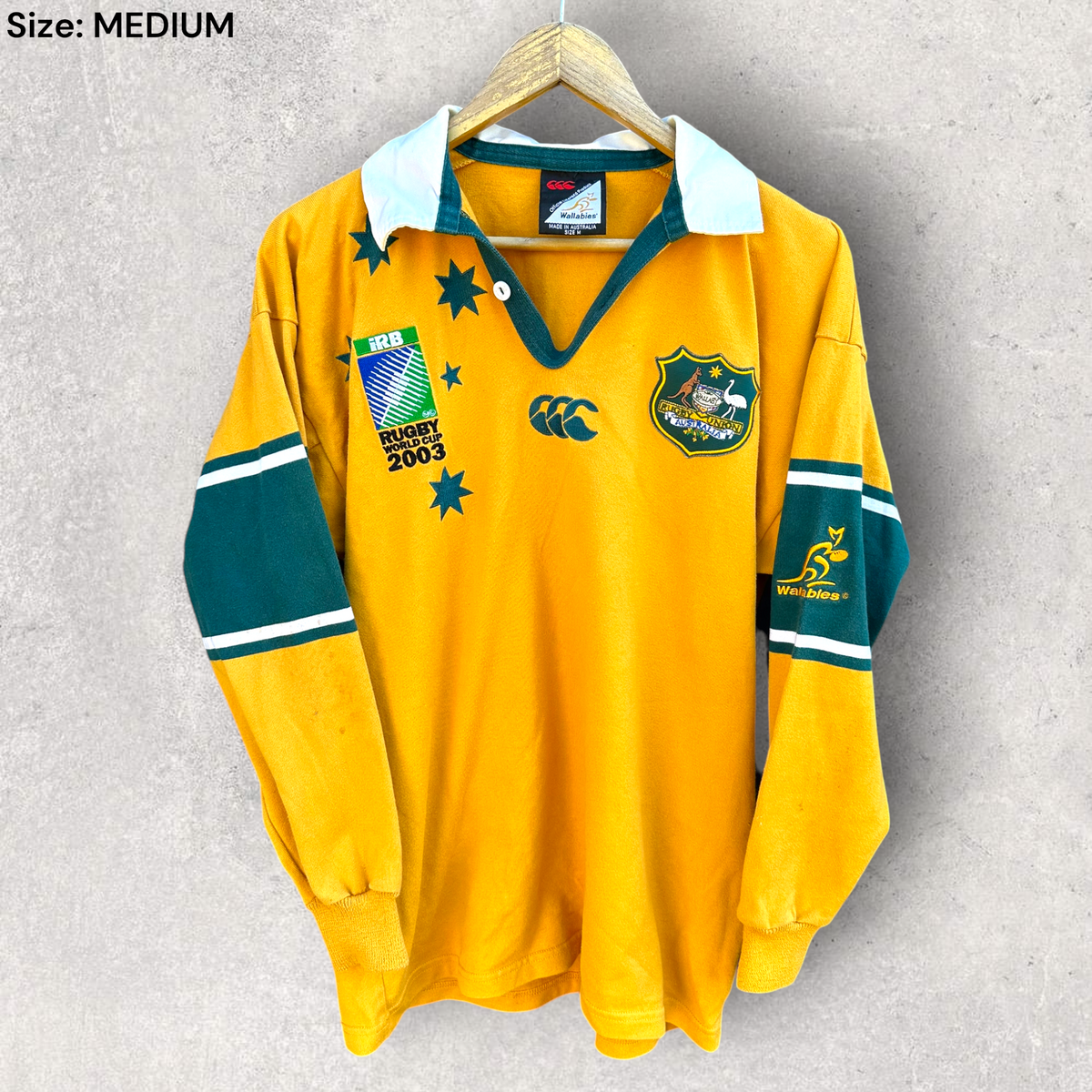 Australian Wallabies 2003 Rugby World Cup Canterbury Vintage Long Sleeve Union Jersey