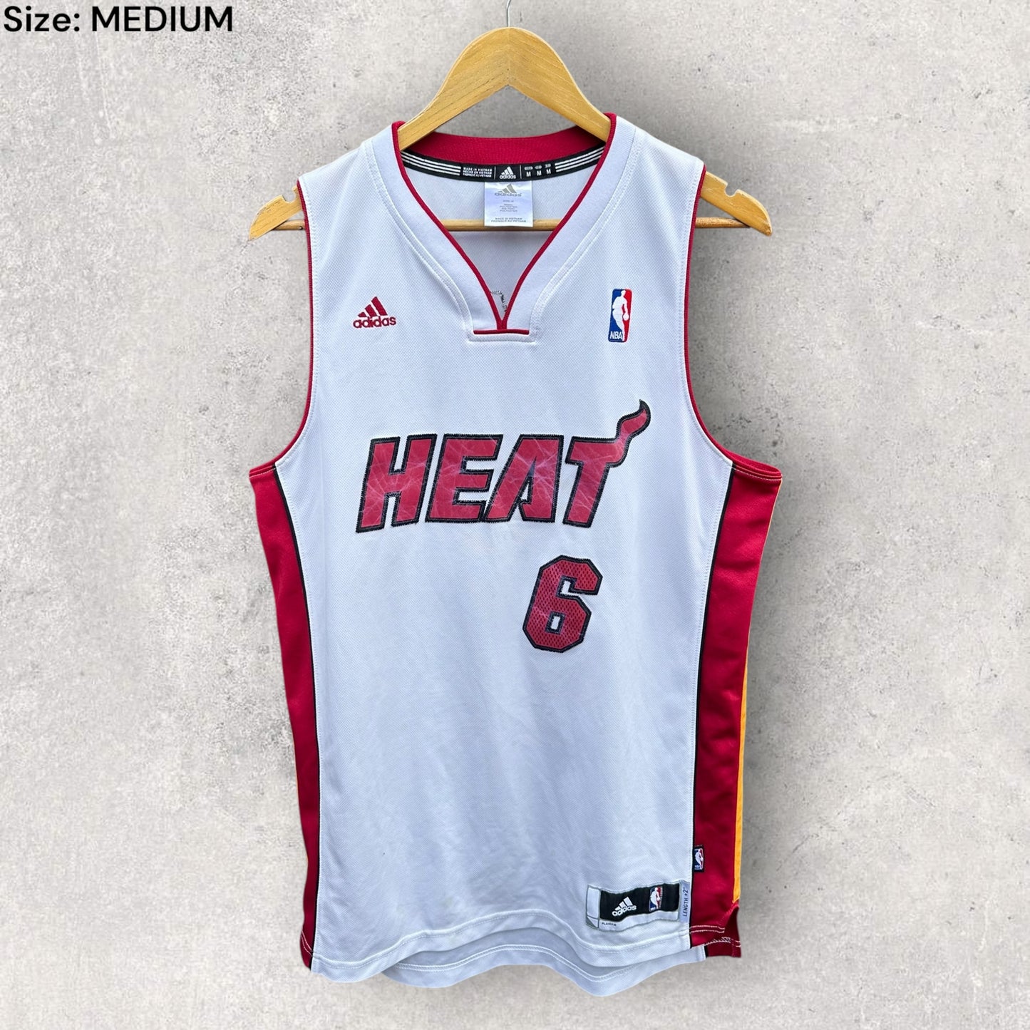 LEBRON JAMES MIAMI HEAT ADIDAS SWINGMAN WHITE NBA JERSEY