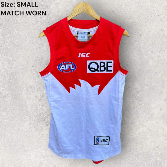 TOM MITCHELL 2014 HOME SYDNEY SWANS ISC MATCH WORN JERSEY #6