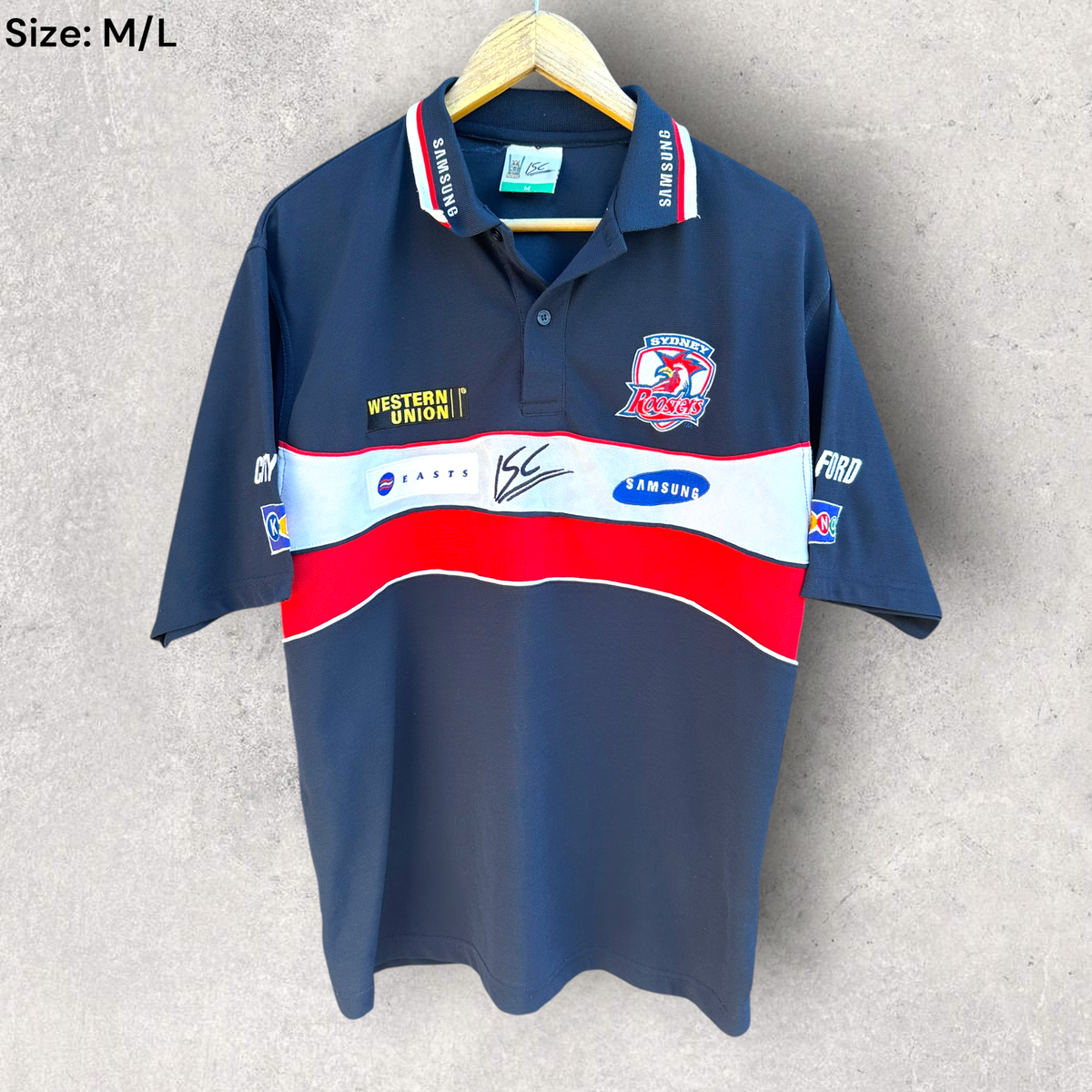 Sydney Roosters ISC Vintage City Ford Navy Blue Polo Shirt