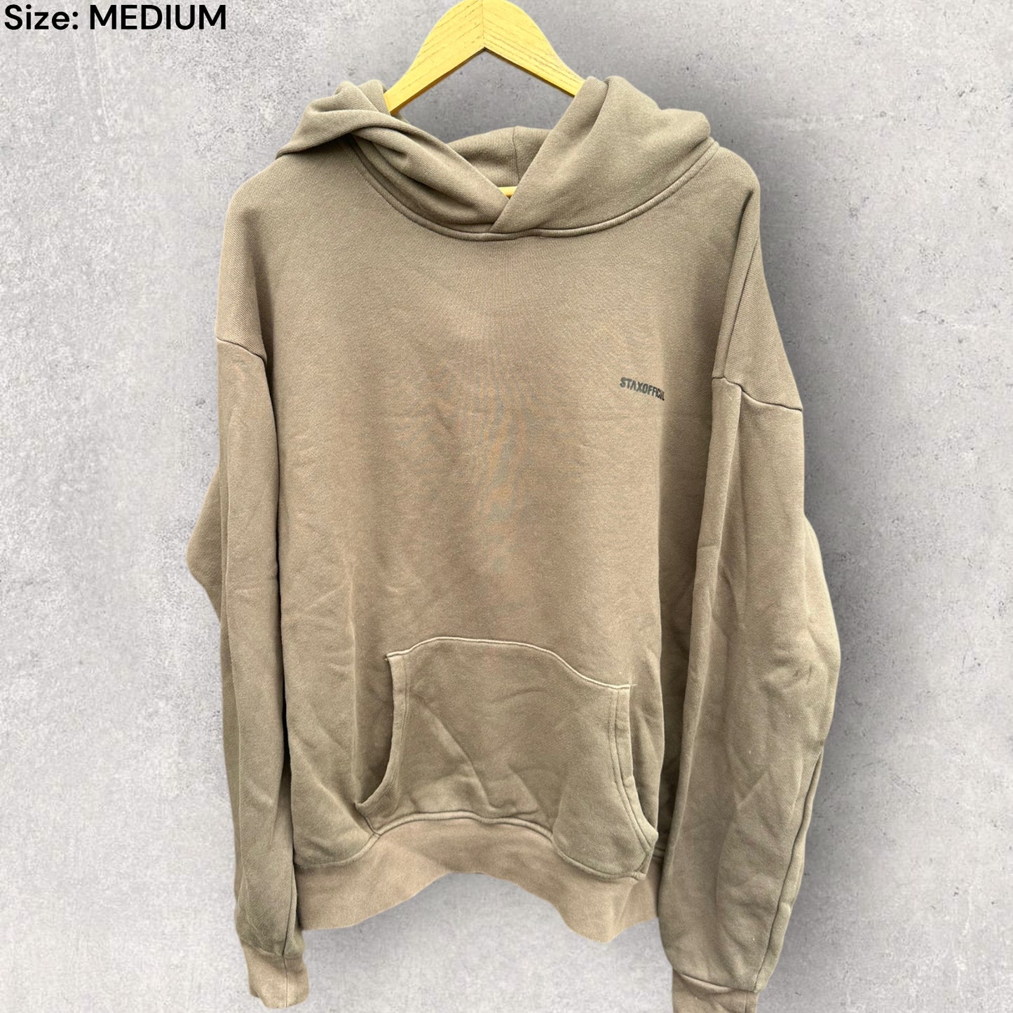 STAX OFFICIAL BROWN HOODED OVERSIZED JUMPER