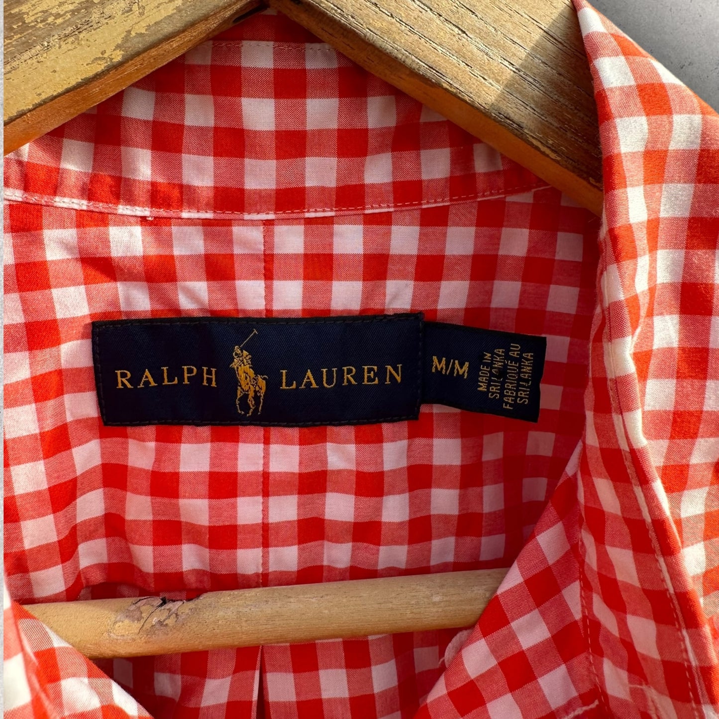 RALPH LAUREN POLO RED/ORANGE LONG SLEEVE BUTTON UP SHIRT