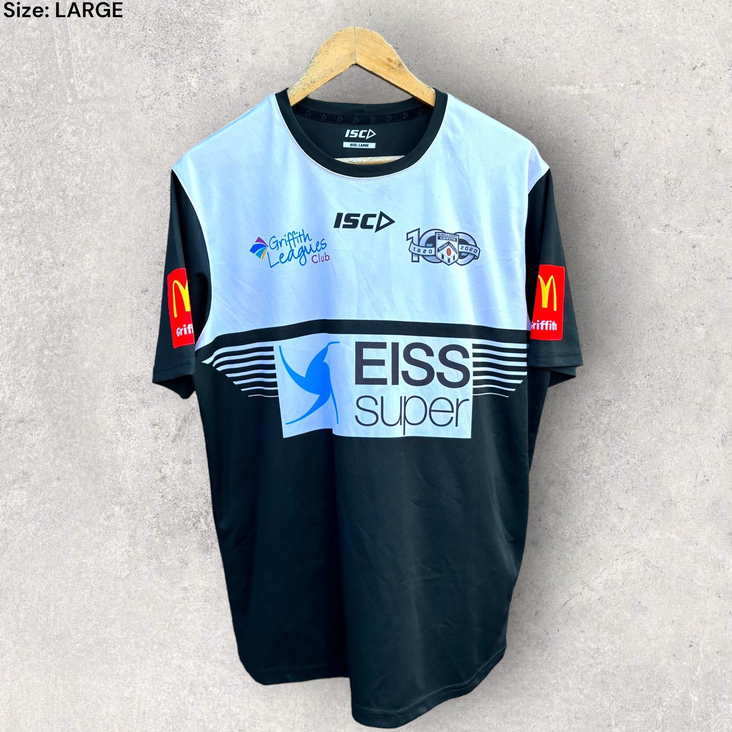 GRIFFITH BLACK & WHITES RUGBY LEAGUE TRAINING SHIRT