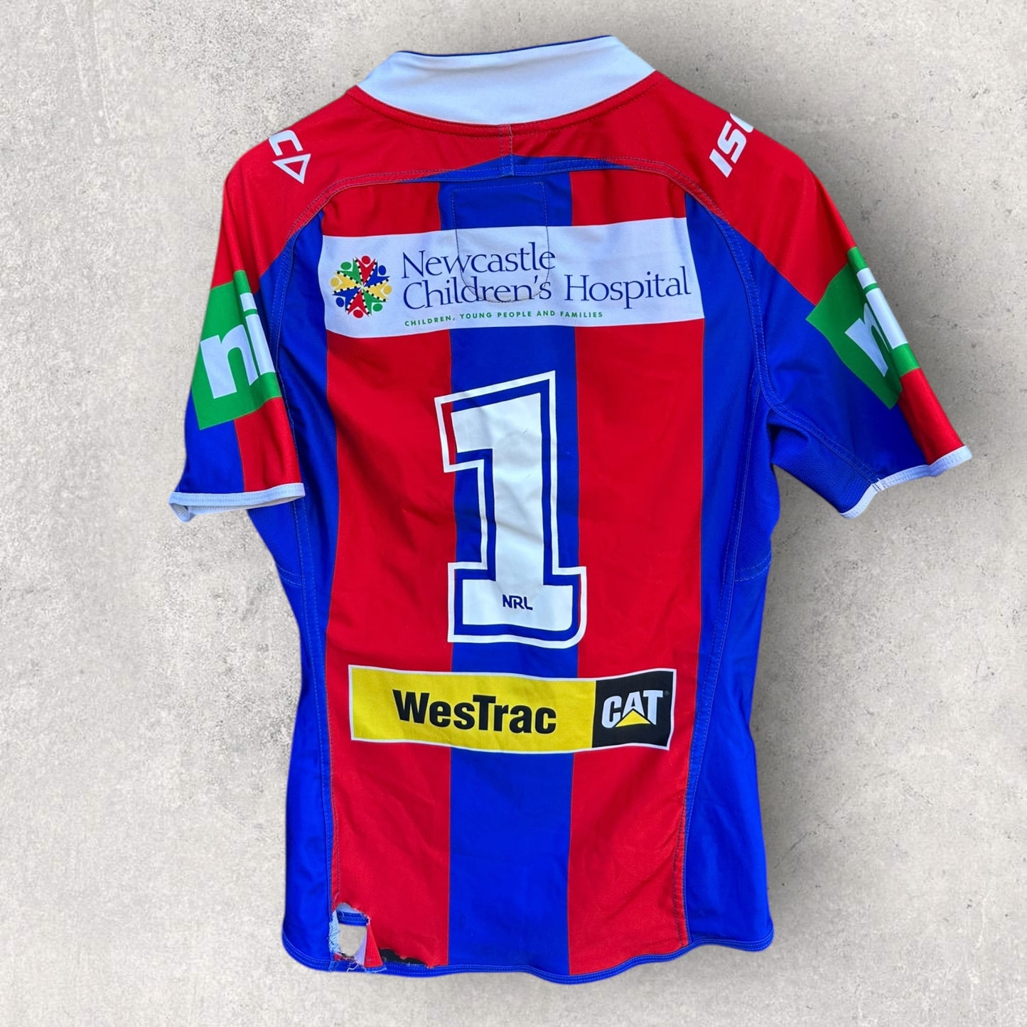 NEWCASTLE KNIGHTS NSW CUP MATCH WORN #1 JERSEY