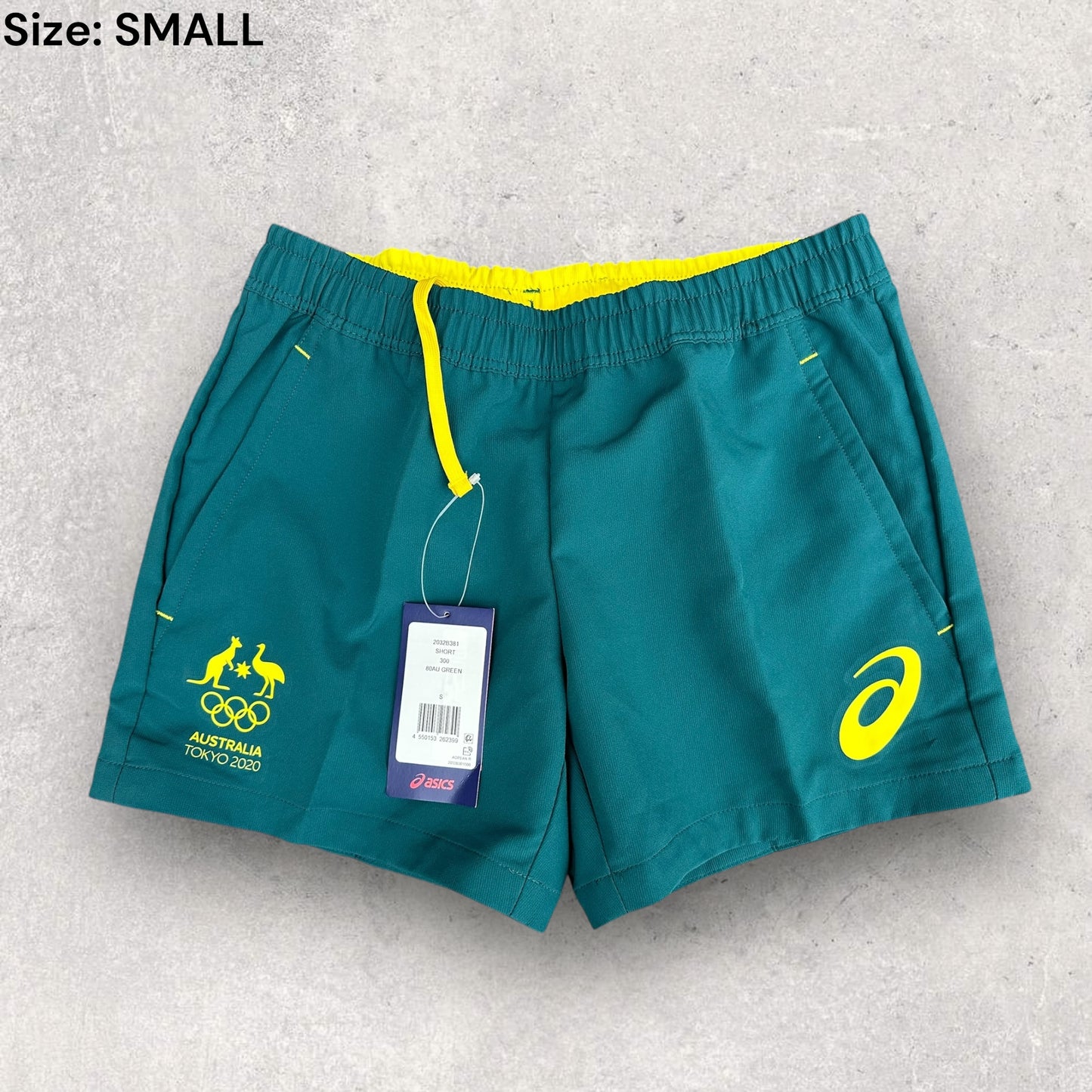 Australian Olympic Games Tokyo 2020 ASICS Green Shorts Brand New