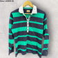 RM WILLIAMS LADIES GREEN & BLUE LONG SLEEVE JERSEY POLO